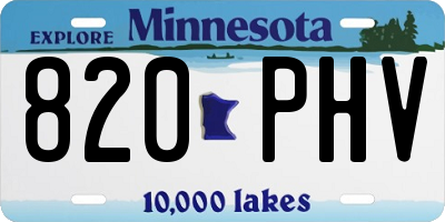 MN license plate 820PHV