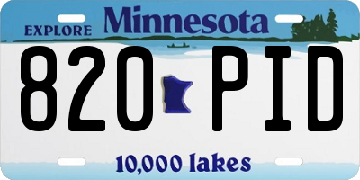 MN license plate 820PID