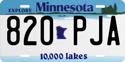 MN license plate 820PJA