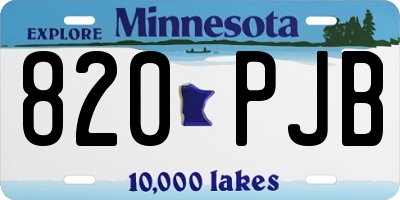 MN license plate 820PJB