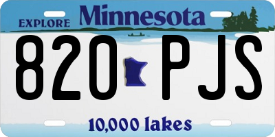MN license plate 820PJS