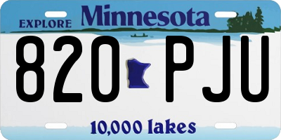 MN license plate 820PJU