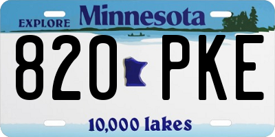 MN license plate 820PKE