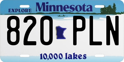 MN license plate 820PLN