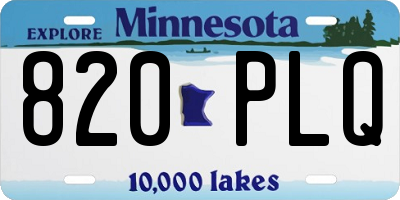 MN license plate 820PLQ