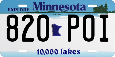 MN license plate 820POI