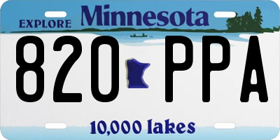 MN license plate 820PPA