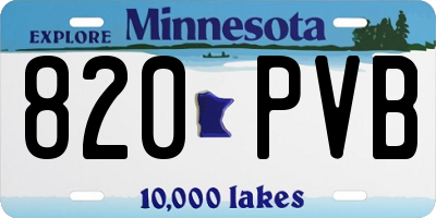 MN license plate 820PVB
