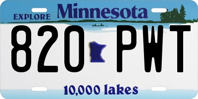 MN license plate 820PWT