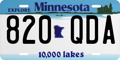 MN license plate 820QDA