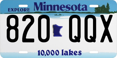 MN license plate 820QQX