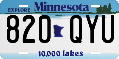 MN license plate 820QYU