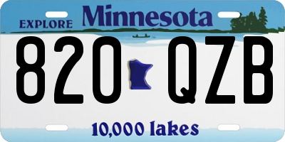 MN license plate 820QZB