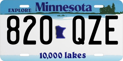 MN license plate 820QZE