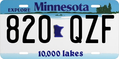 MN license plate 820QZF