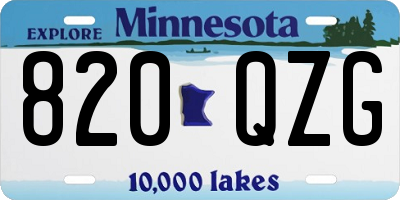 MN license plate 820QZG