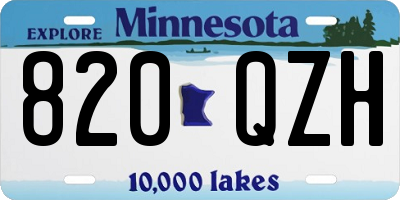 MN license plate 820QZH