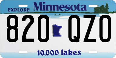 MN license plate 820QZO