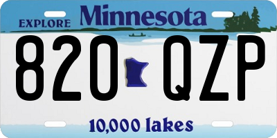 MN license plate 820QZP