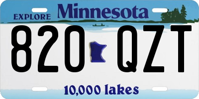 MN license plate 820QZT