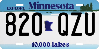 MN license plate 820QZU