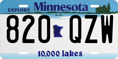MN license plate 820QZW