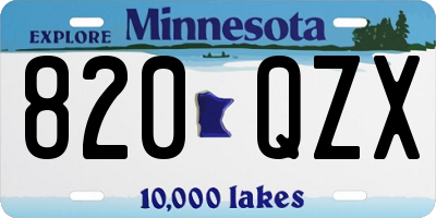 MN license plate 820QZX