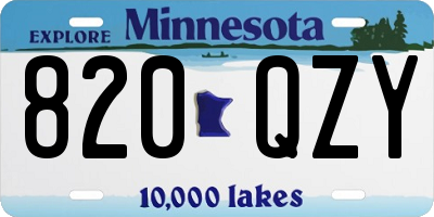 MN license plate 820QZY