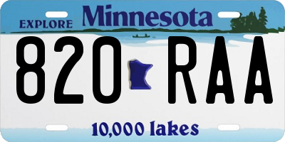 MN license plate 820RAA