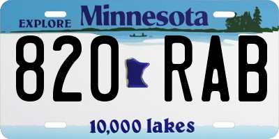 MN license plate 820RAB