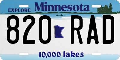 MN license plate 820RAD