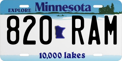 MN license plate 820RAM