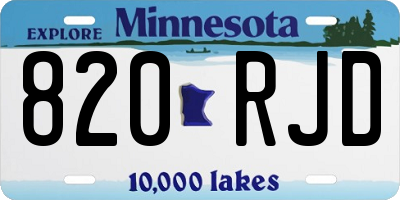 MN license plate 820RJD