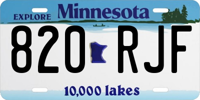 MN license plate 820RJF