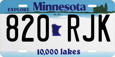 MN license plate 820RJK