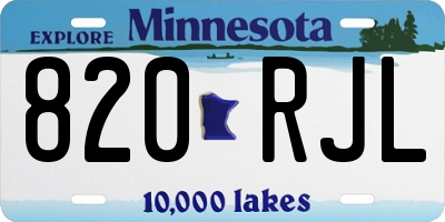 MN license plate 820RJL