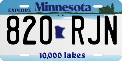 MN license plate 820RJN