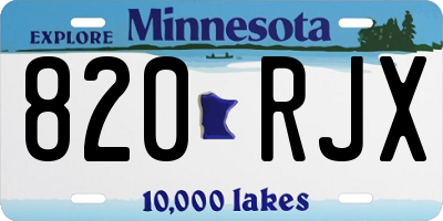 MN license plate 820RJX