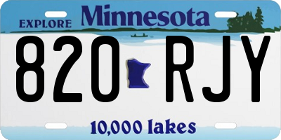 MN license plate 820RJY