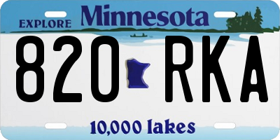MN license plate 820RKA