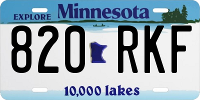 MN license plate 820RKF