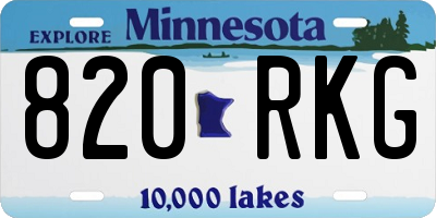 MN license plate 820RKG