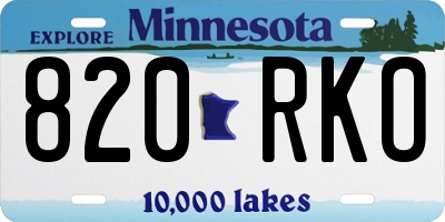 MN license plate 820RKO