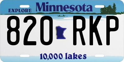 MN license plate 820RKP