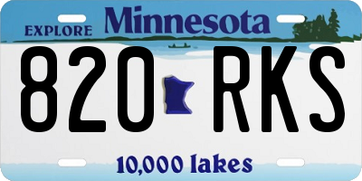 MN license plate 820RKS