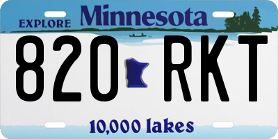 MN license plate 820RKT