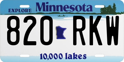 MN license plate 820RKW