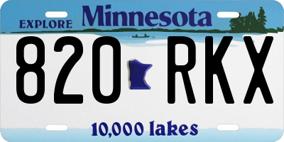MN license plate 820RKX