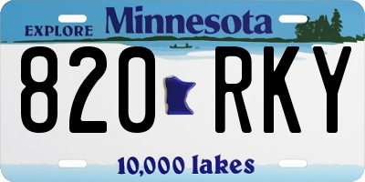 MN license plate 820RKY