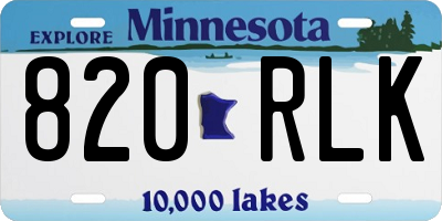 MN license plate 820RLK